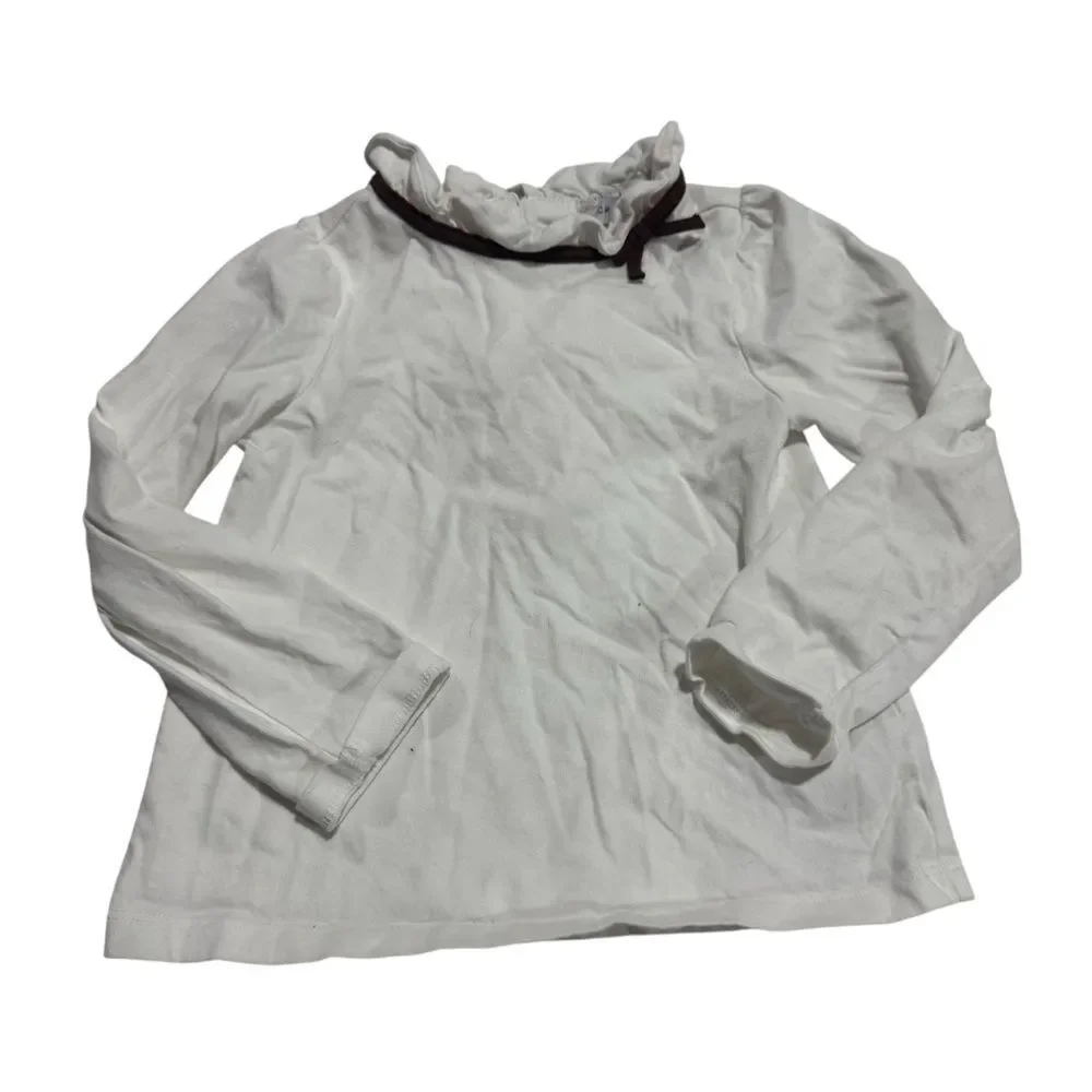 Janie and Jack White Long Sleeve Ruffle Collared Shirt